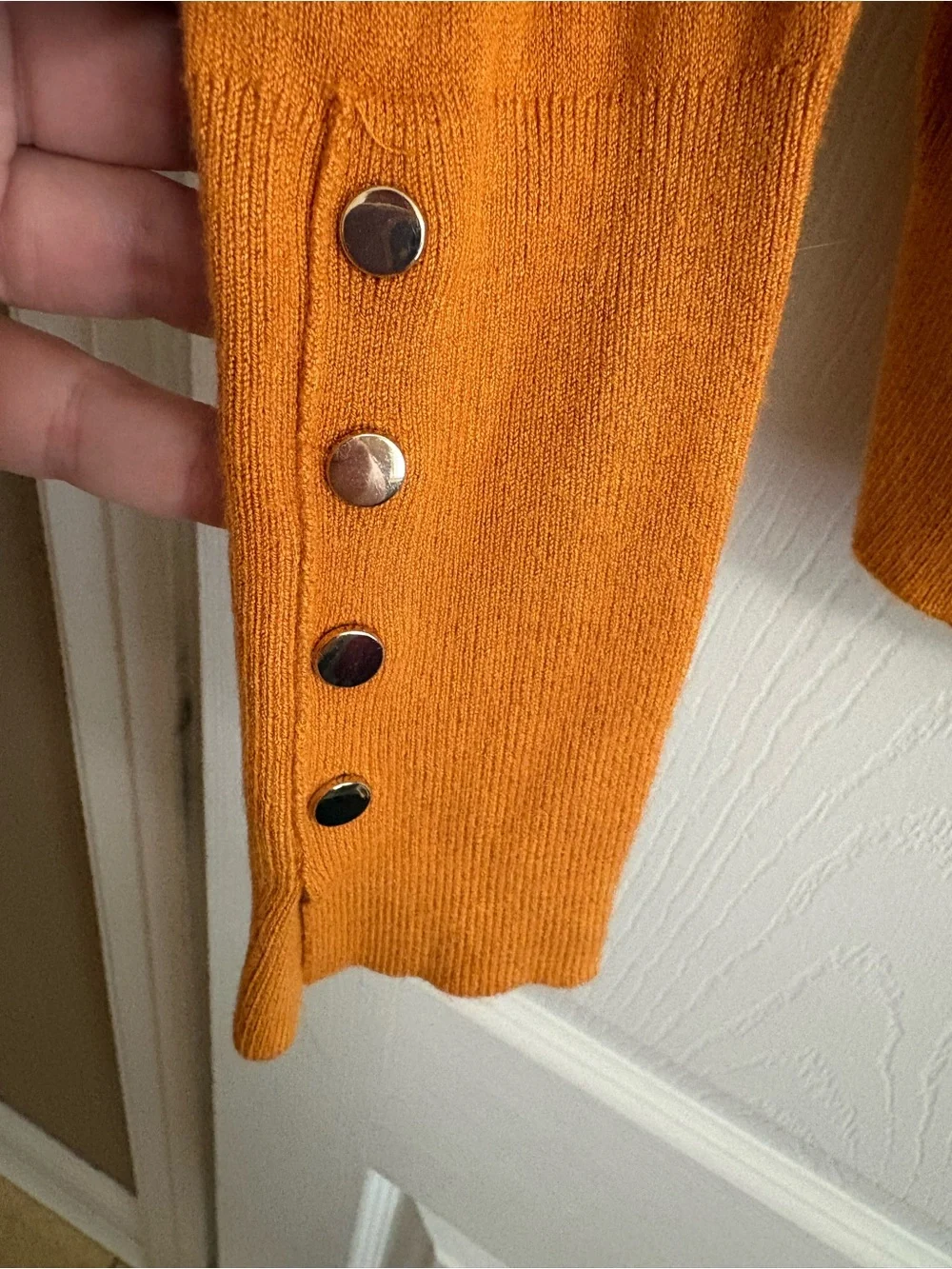 Zara turtleneck pullover sweater gold button accents comfy stretch office M - Picture 5 of 5